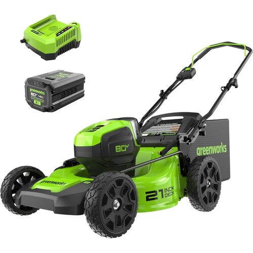 80V 21″ Brushless 3-in-1 Push Lawn Mower w/ 4.0Ah Battery & Charger