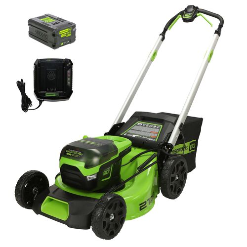 60V 21″ Cordless Battery Push Lawn Mower w/ 5.0Ah Battery & Charger