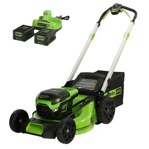 60V 21″ Cordless Battery Self-Propelled Lawn Mower w/ Two (2) 4.0Ah Batteries & Dual Port Charger