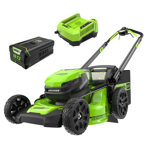 80V 21″ Cordless Battery 4-in-1 Self-Propelled Lawn Mower w/ 5.0Ah Battery & Rapid Charger